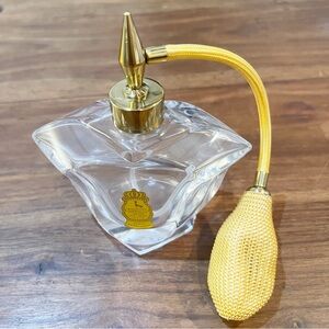 Imperlux W. Germany Lead Crystal Clear Perfume Bottle with Gold Pump